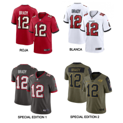 Camiseta Tampa Bay Buccaneers Tom Brady Blanca