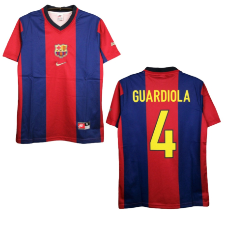 Camiseta Retro Blau_Granas Messi Rivaldo Guardiola Ronaldinho Ronaldo