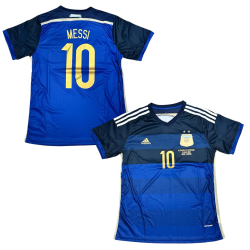 Camiseta 2ª Retro Argentina 2014 (Talla M, Messi 10)